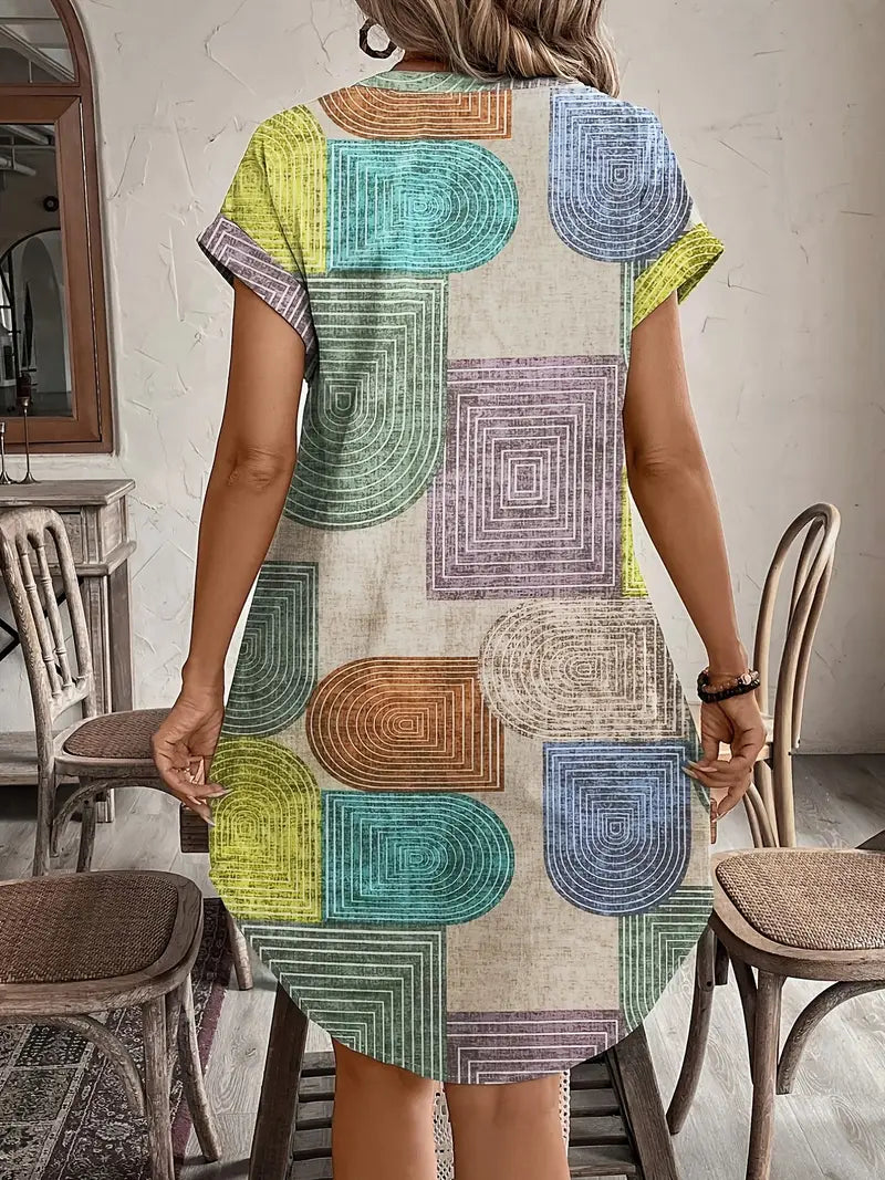 Lucille™ | Robe Géométrique Élégante