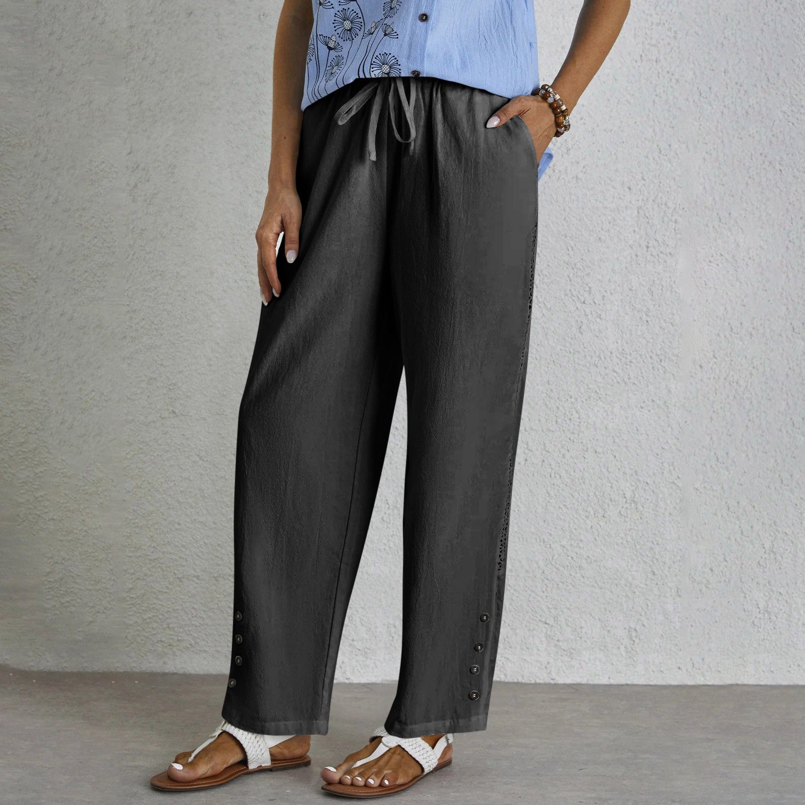 Celena™ | Pantalon Boutonné Sans Effort