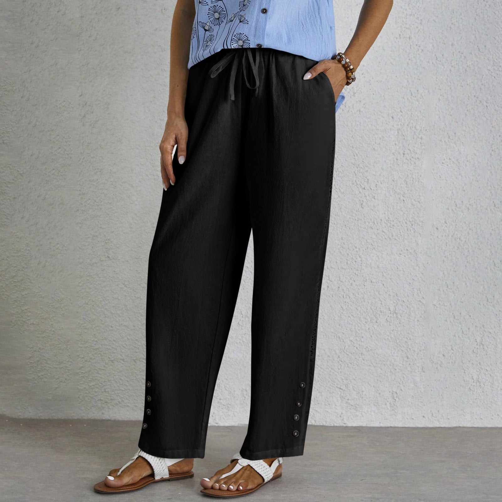 Celena™ | Pantalon Boutonné Sans Effort