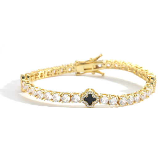 TENNIS CLOVER BRACELET| GOLD
