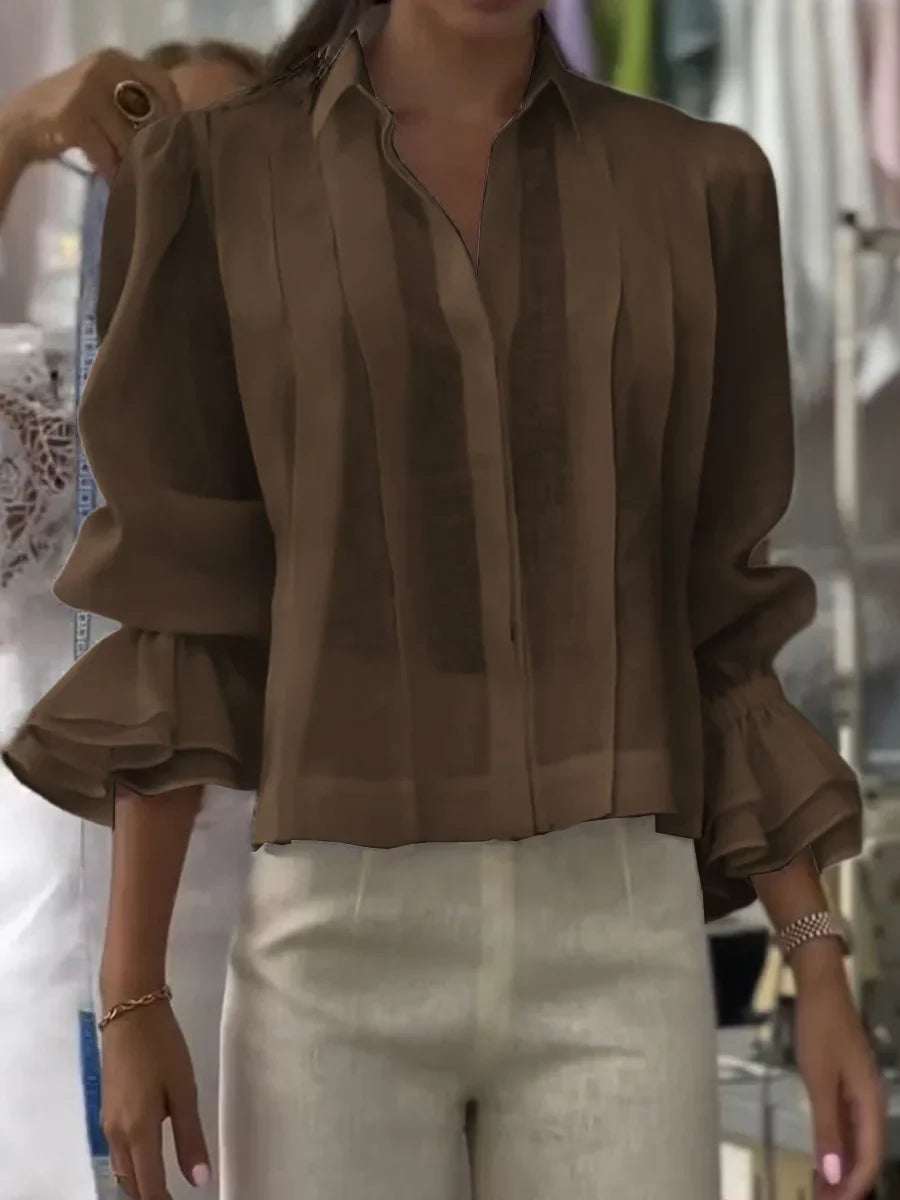 NORA | Elegant Pleated Cotton Blouse