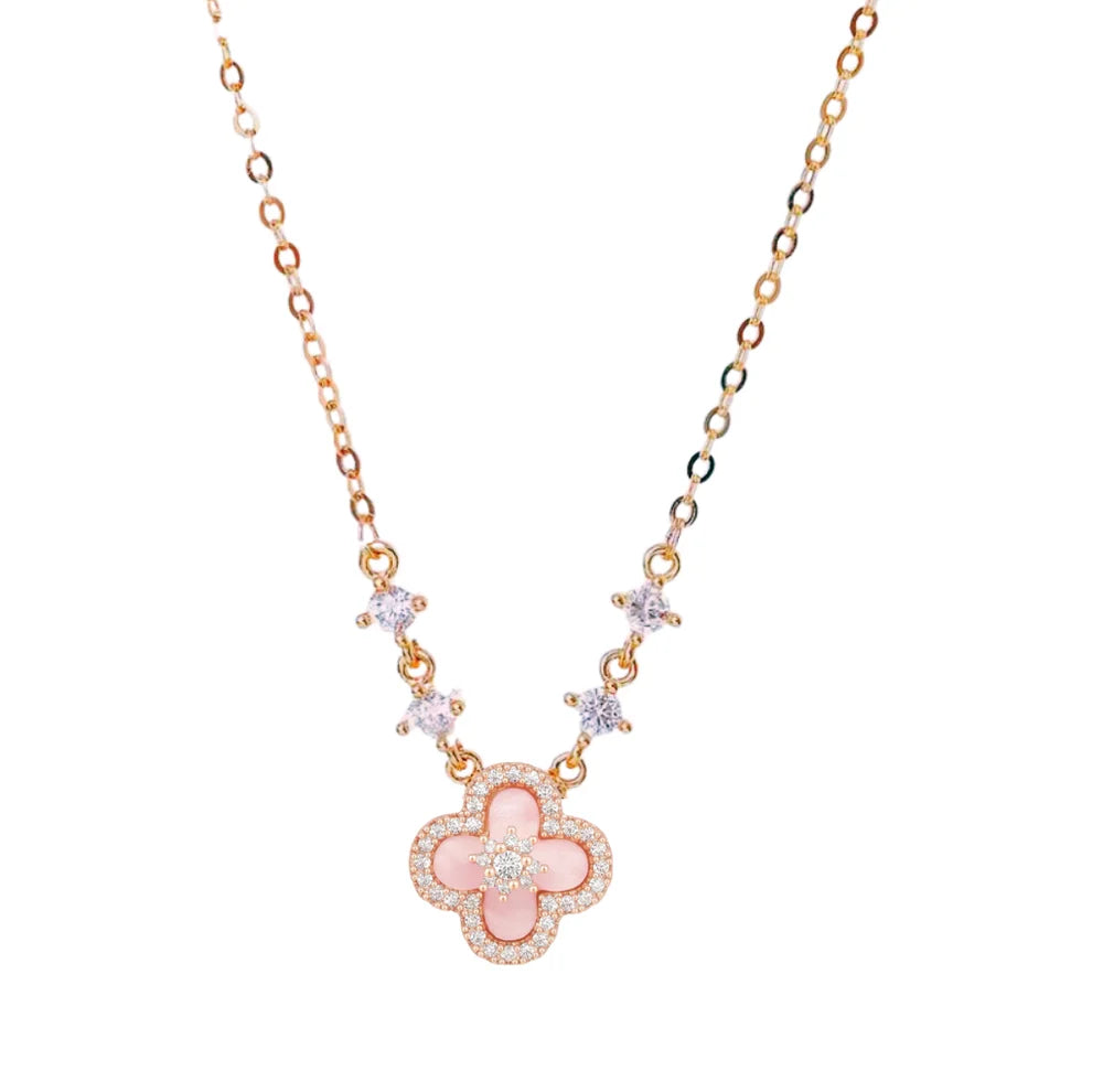 DIAMOND BLOOM NECKLACE ROSÉ GOLD