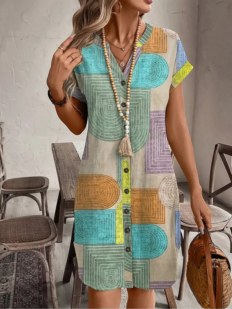 Lucille™ | Robe Géométrique Élégante