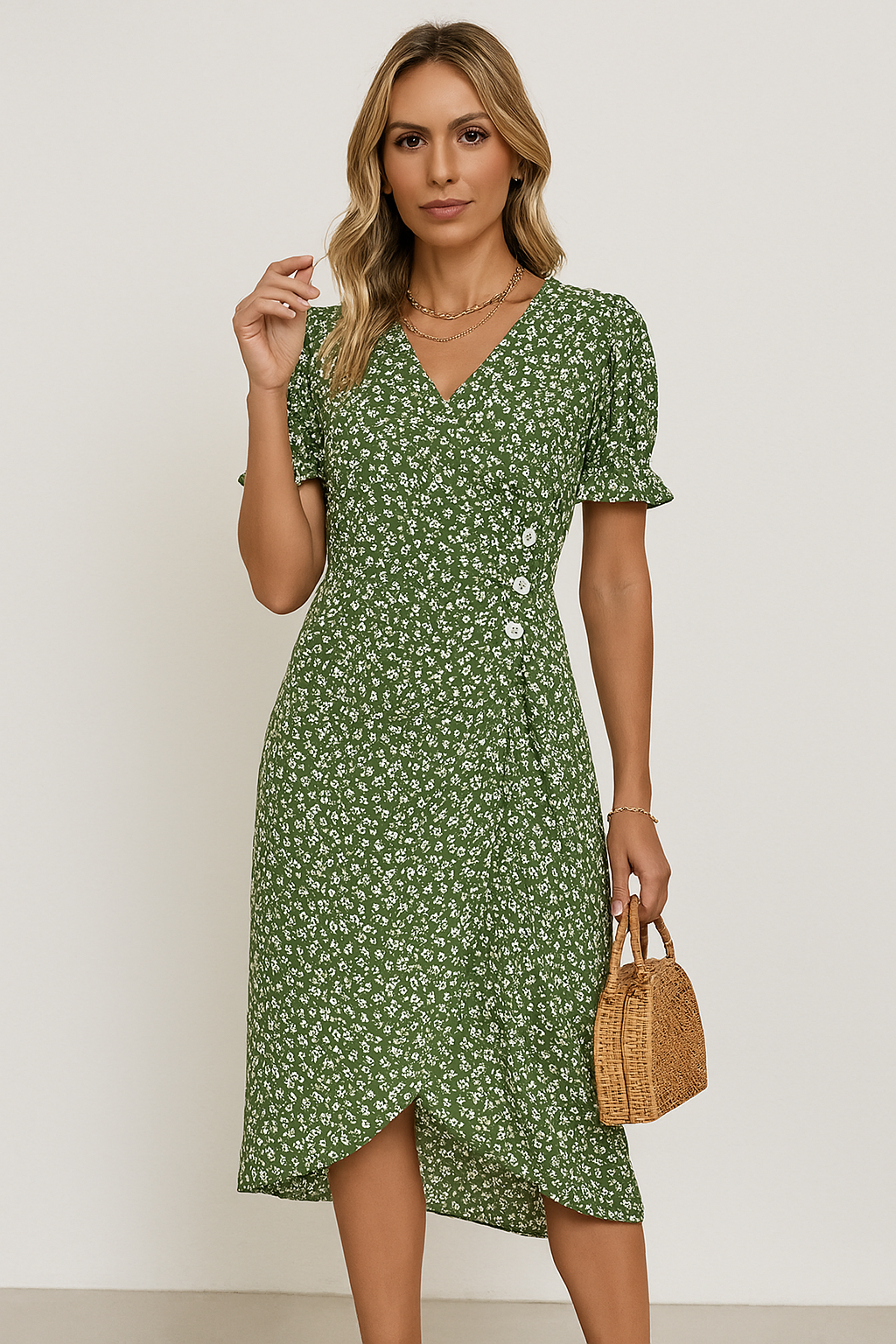 Tine | Robe à manches courtes et imprimé fleuri