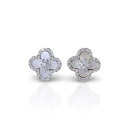 DIAMOND BLOOM EARRINGS SILVER