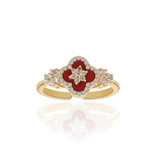 DIAMOND BLOOM RING RED