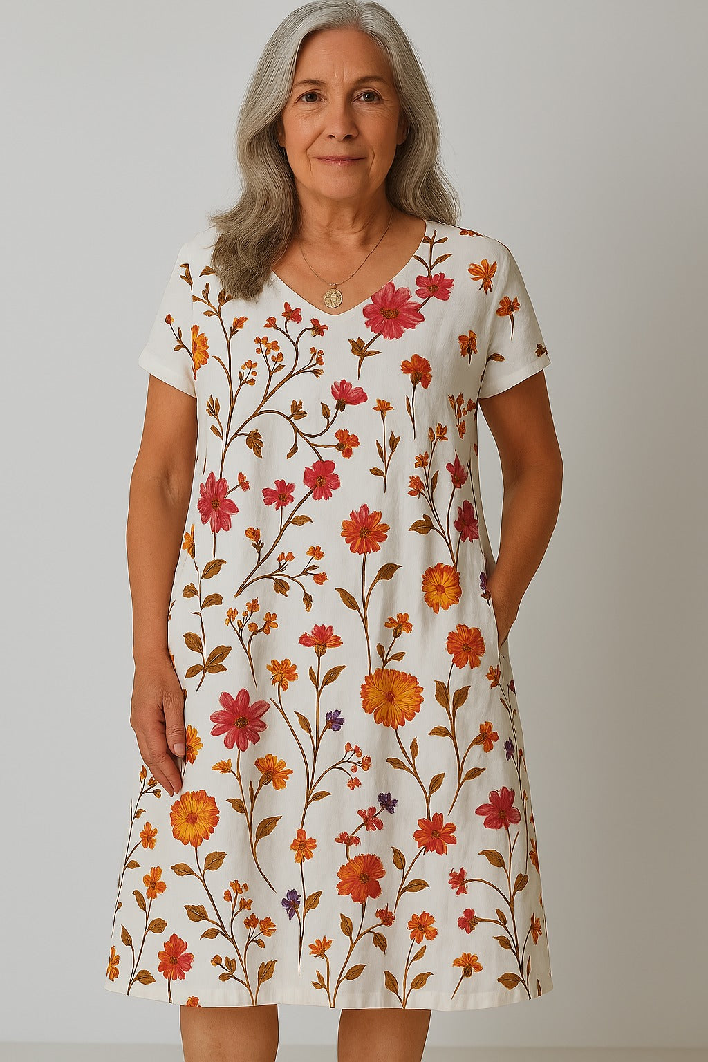 Laura | Robe Boho Florale avec effet ventre gainant