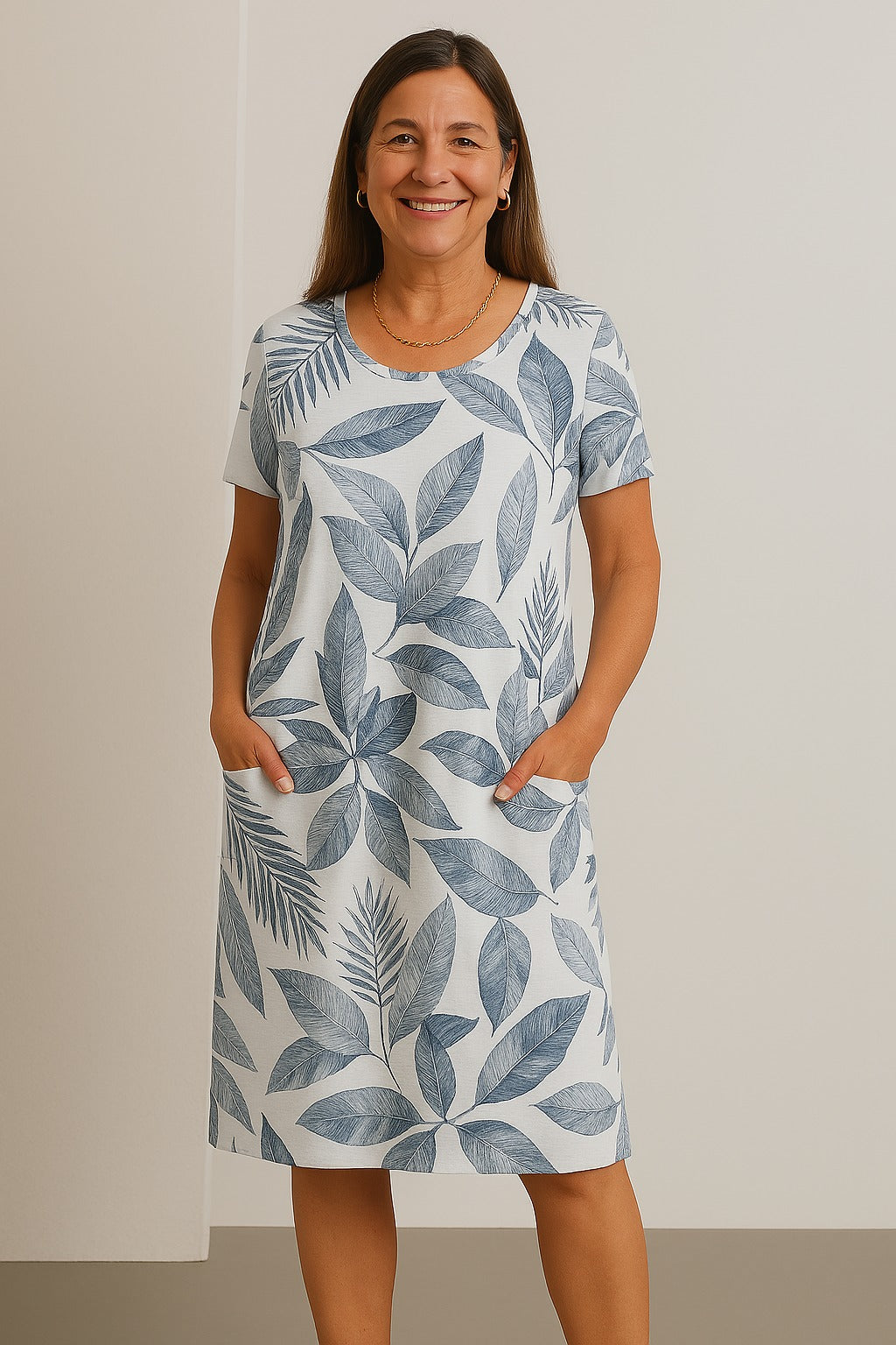Annelym - Robe confortable à col rond