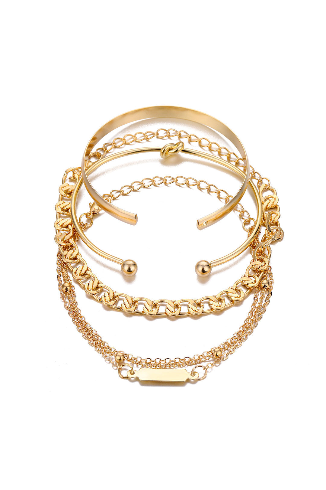 4-PIECE CHAIN BRACELET SET