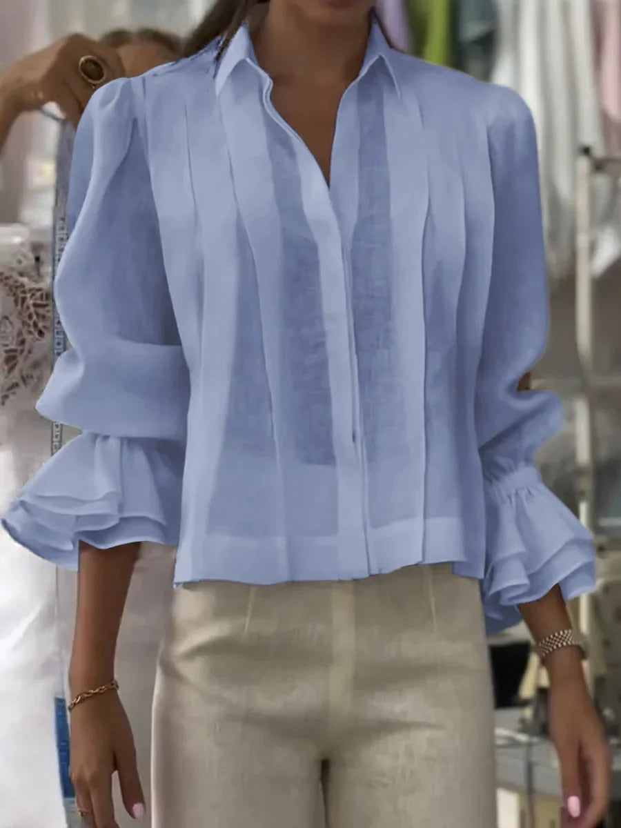 NORA | Elegant Pleated Cotton Blouse